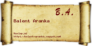 Balent Aranka névjegykártya