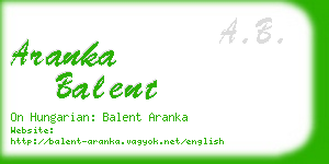 aranka balent business card